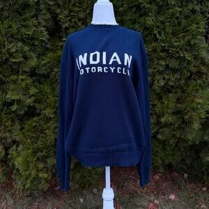 Indian Motorcycle Knit Sweater – Men’s M (Navy)